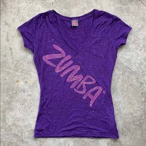 ZUMBA blinged burnout v-neck “Harrod’s collection”